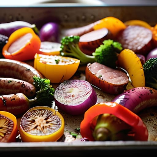 One-Pan Sausage and Veggie Roast sheet pan.