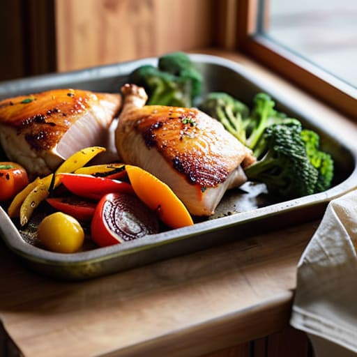 Easy Sheet Pan Magic chicken and veggies.