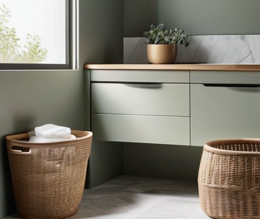 Laundry room organization storage solutions.