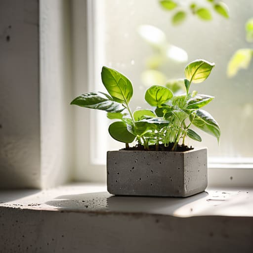 DIY concrete low-maintenance herb planters.