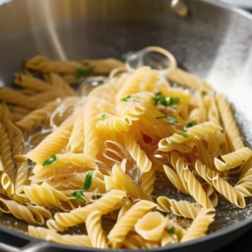 Cooking delicious One-Pan Pesto Pasta.